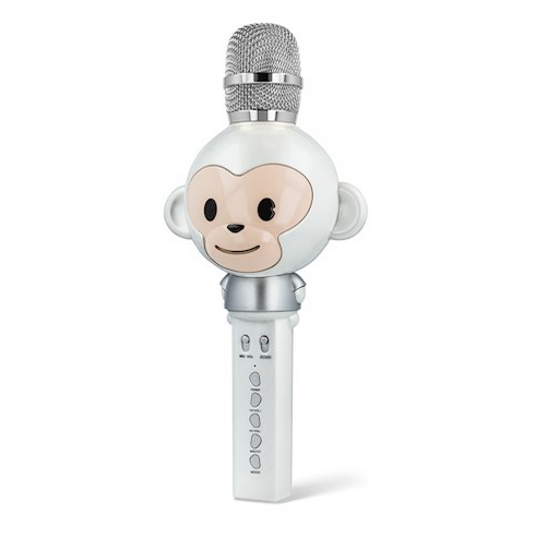 Forever AMS-100 Eläin Bluetooth langaton karaoke mikrofoni / kaiutin - valkoinen
