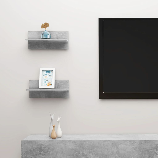 vidaXL Seinähyllyt 2 kpl betoninharmaa 40x11,5x18 cm lastulevy