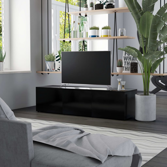 vidaXL TV-taso musta 120x34x30 cm lastulevy