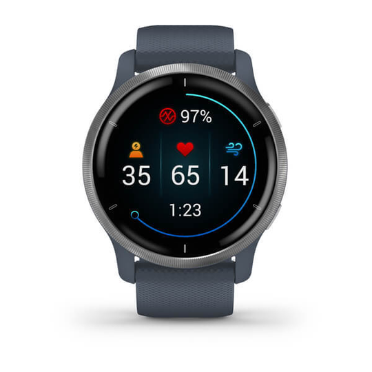 Venu 2, GPS, Wi-Fi, Blue Granite + Passivated, WW