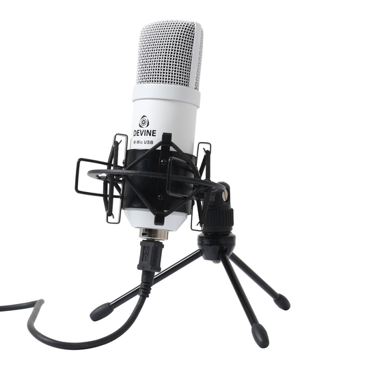 Devine Gamer ja Podcast USB mikrofoni, Valkoinen