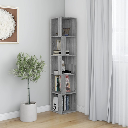 vidaXL Kulmakaappi harmaa Sonoma 33x33x164,5 cm tekninen puu