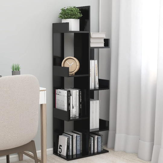 vidaXL Kirjahylly musta 48x25,5x140 cm lastulevy