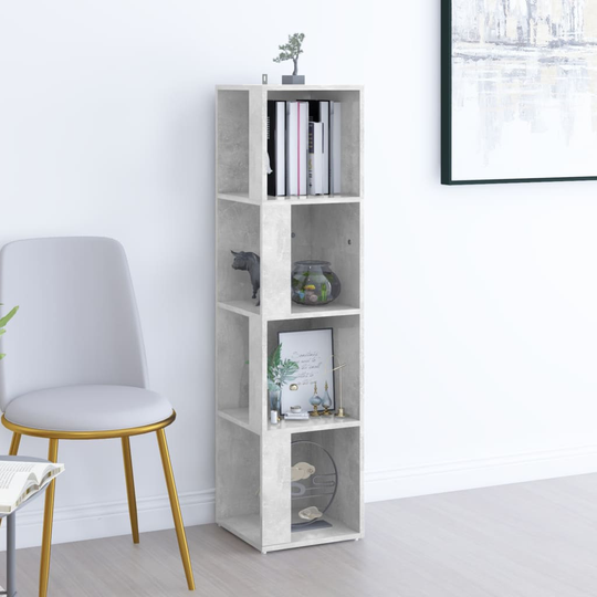 vidaXL Kulmakaappi betoninharmaa 33x33x132 cm lastulevy