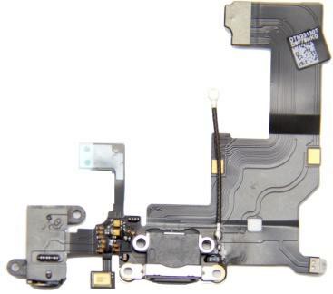 iPhone 5 Latausportti flex-kaapeli + kuulokeliitäntä + mikrofoni - Valkoinen