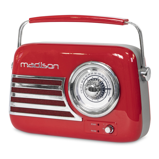 Madison retro radio w. Bluetooth ja FM (punainen) - MADISON