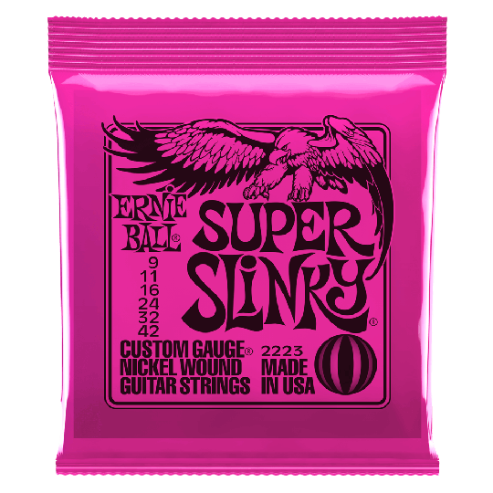 Ernie Ball Slinky Nickel Wound Kitara jouset, Sähkökitara Super Slinky 009-042 - Ernie Ball