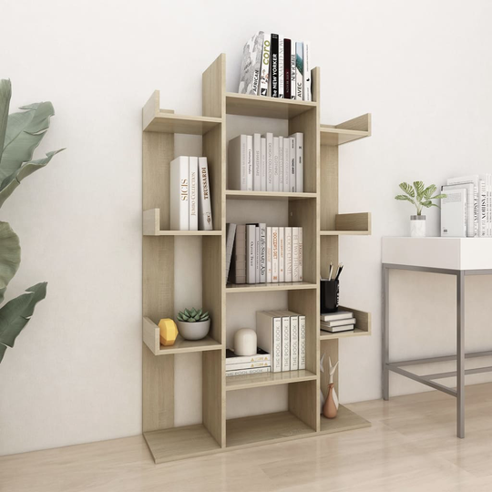 vidaXL Kirjahylly Sonoma-tammi 86x25,5x140 cm lastulevy
