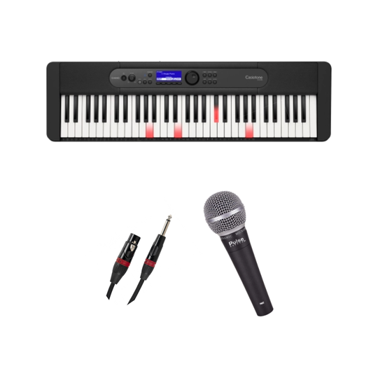 Casio LK-S450 Keyboard Paketti, jossa on ilmainen mikrofoni ja kaapeli.