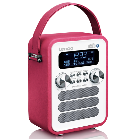 Lenco PDR-051 DAB Radio, vaaleanpunainen/valkoinen