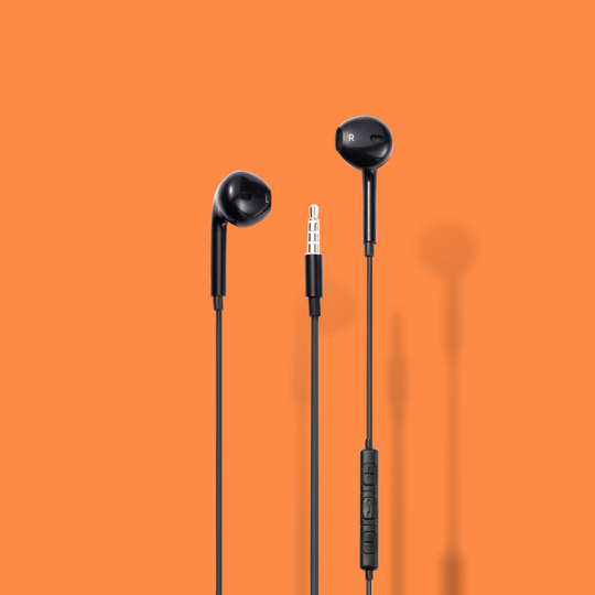 Kuulokemikrofoni, Semi-in-ear, Ohjauspainike, 3,5 Mm Liitäntä, Musta