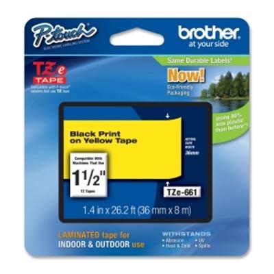 BROTHER TZ661 36 BLACK ON YELLOW