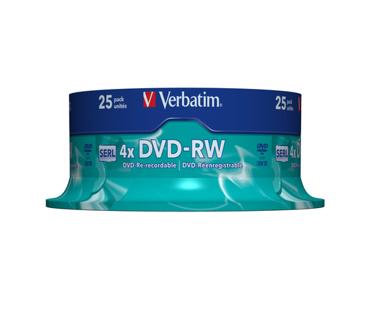 DVD-RW, 4x, 4.7 GB/120 Min, 25-pack Spindel, SERL