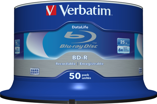 BD-R SL Datalife 25GB, 50 Pack Spindle