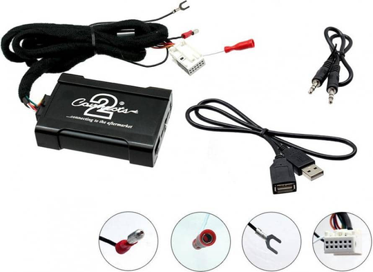 Volkswagen autokohtainen USB AUX 3.5mm adapteri, CTAVGUSB009