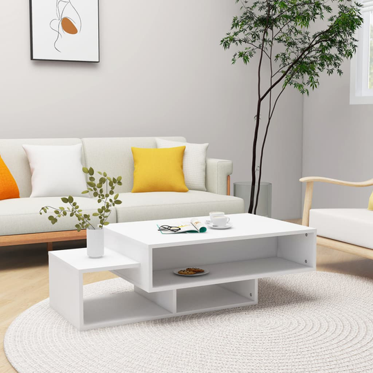 vidaXL Sohvapöytä valkoinen 105x55x32 cm lastulevy