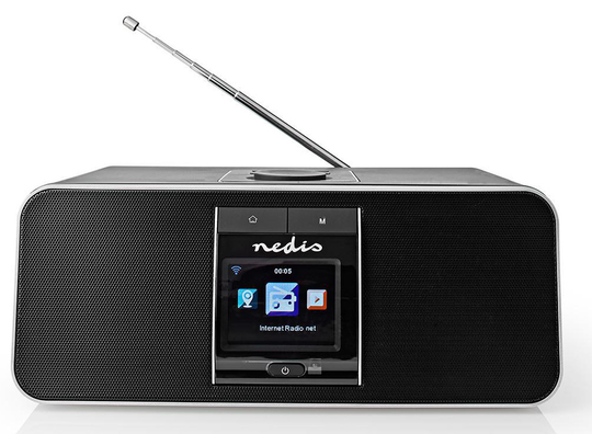 Internet radio FM/DAB+/Bluetooth, musta/hopea, FM/DAB+/Bluetooth, musta/hopea - Nedis