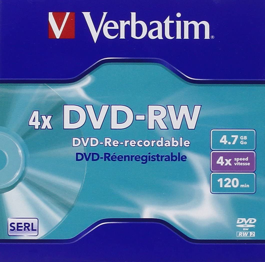 DVD-RW, 4x, 4.7 GB/120 Min, 5-pack Jewel Case, SERL