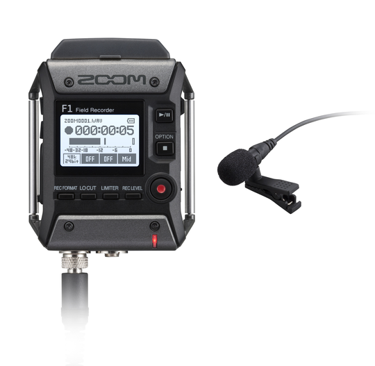 Zoom F1-LP Field Recorder + Lavalier-mikrofoni