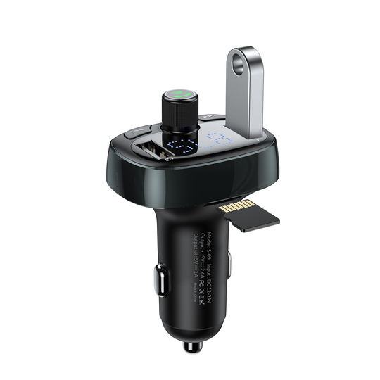 Baseus FM Lähetin / autolaturi T-type Bluetooth MP3 - Tarnish