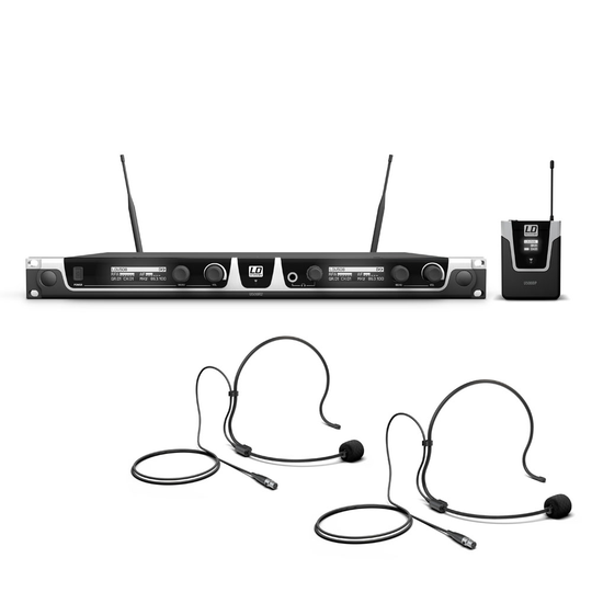 LD Systems U508 BPH2 - Langaton mikrofonijärjestelmä, jossa on 2 x runkopakkaus ja 2 x kuulokemikrofoni.