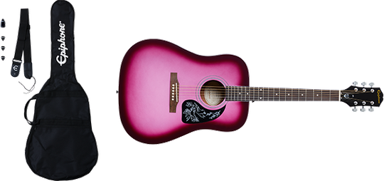Epiphone Starling Western Guitar Package (Hot Pink Pearl)