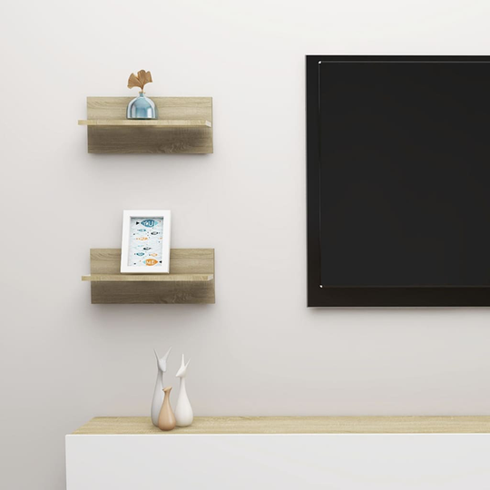 vidaXL Seinähyllyt 2 kpl Sonoma-tammi 40x11,5x18 cm lastulevy