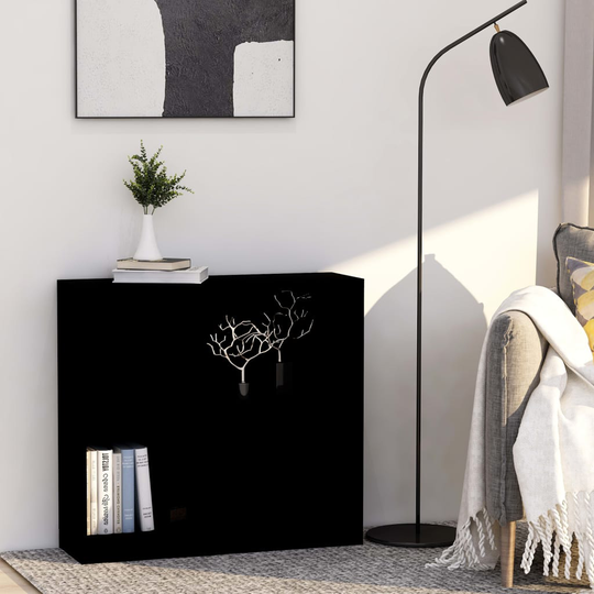 vidaXL Kirjahylly musta 80x24x75 cm lastulevy