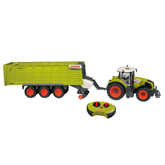 CLAAS Kauko-ohjattava lelutraktori perävaunulla AXION870 ja CARGOS9600