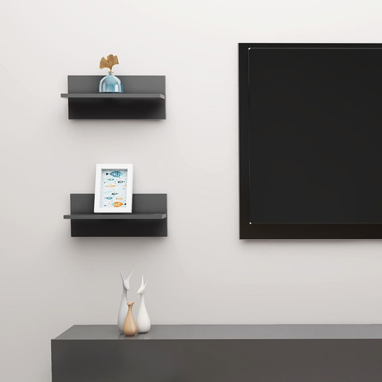 vidaXL Seinähyllyt 2 kpl harmaa 40x11,5x18 cm lastulevy