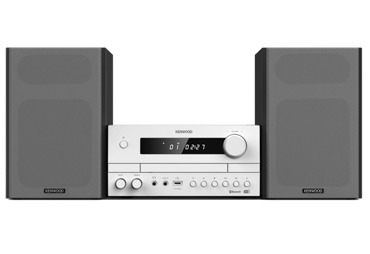 Kenwood M-822DAB Miniantenni, jossa on Bluetooth ja DAB+ (valkoinen).