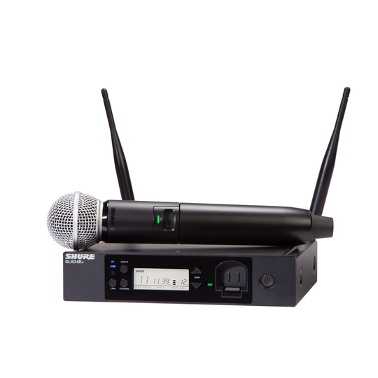 Shure GLXD24R+ SM58 langaton mikrofoni telinejärjestelmään
