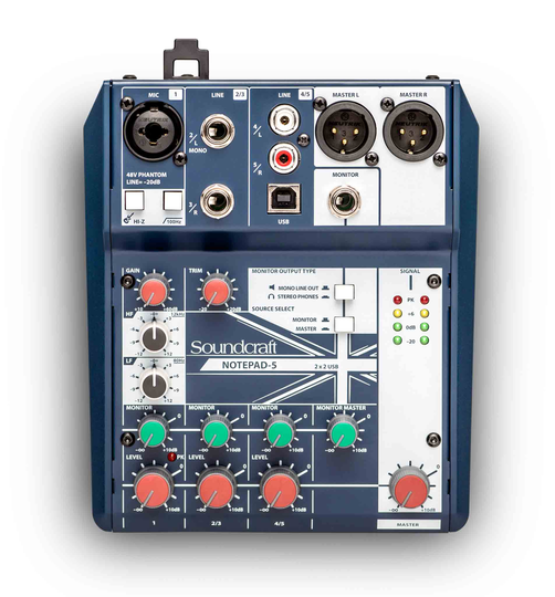 Soundcraft Notepad 5-kanavainen mikseri USB:llä -