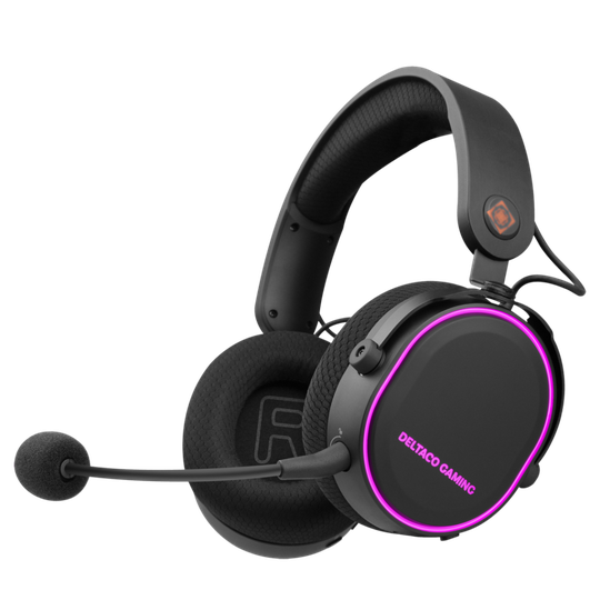 DH420 Langattomat RGB-pelikuulokkeet, Mikrofoni, USB-C, Musta/RGB