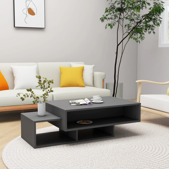 vidaXL Sohvapöytä harmaa 105x55x32 cm lastulevy
