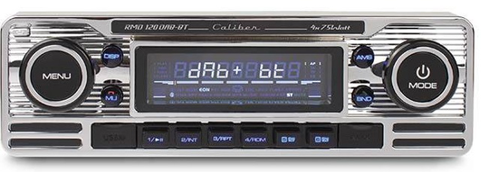 Caliber Retro Radio - DAB+, Bluetooth ja USB, hopea. - CALIBER