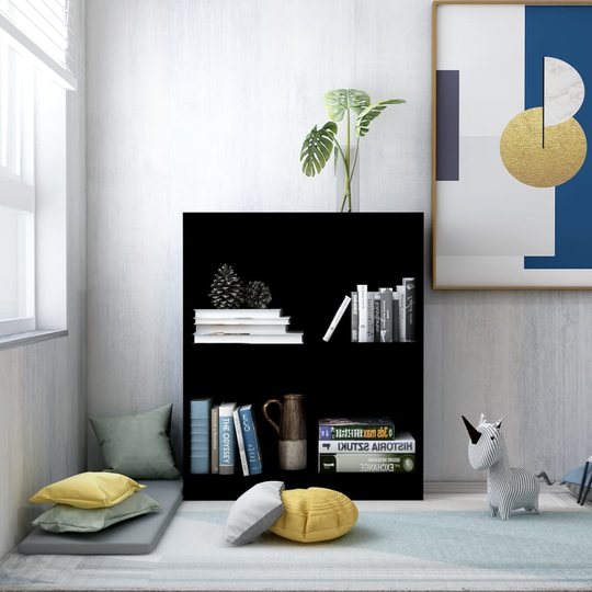 vidaXL Kirjahylly musta 60x24x74,5 cm tekninen puu