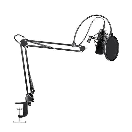 USB-mikrofonisarja Podcasteja Varten, 16 Mm Mikrofoni, Kiinnikkeellinen Varsi, Suodatin, Musta