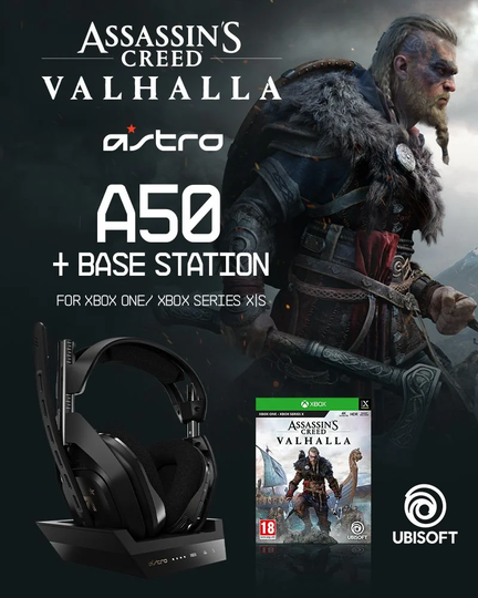 ASTRO - A50 Wireless + Base Station for Xbox S,X/PC - GEN4&Assassin’s Creed: Valhalla XB1 - Bundle