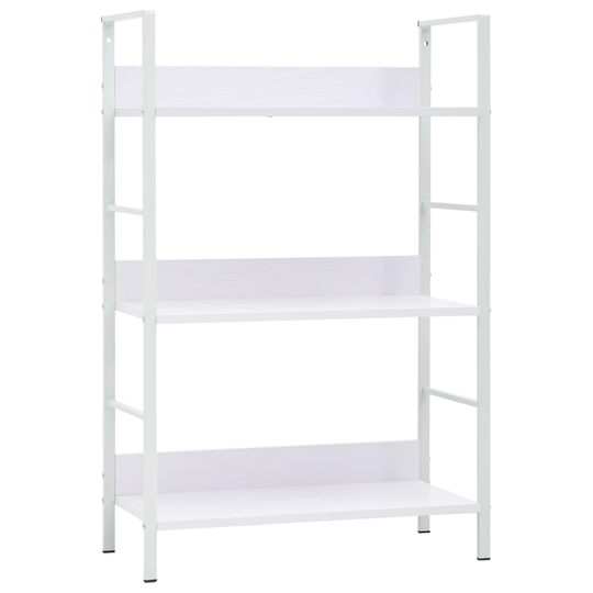 vidaXL 3-tasoinen kirjahylly valkoinen 60x27,6x90,5 cm lastulevy
