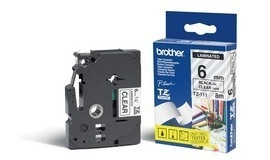 BROTHER TZE111 6 BLACK ON CLEAR