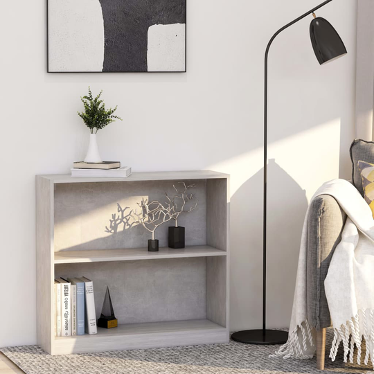 vidaXL Kirjahylly betoninharmaa 80x24x75 cm lastulevy