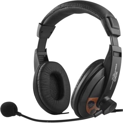 Headset, Suljettu, 32 Ohm, äänensäätö Kaapelissa, 3,5mm, Kaapeli 2m, Musta.