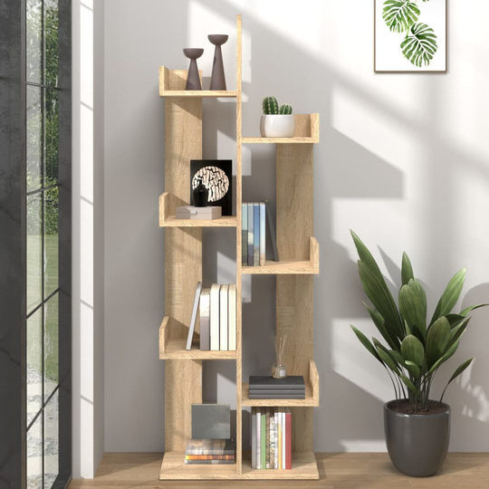 vidaXL Kirjahylly Sonoma-tammi 48x25,5x140 cm lastulevy