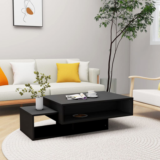 vidaXL Sohvapöytä musta 105x55x32 cm lastulevy