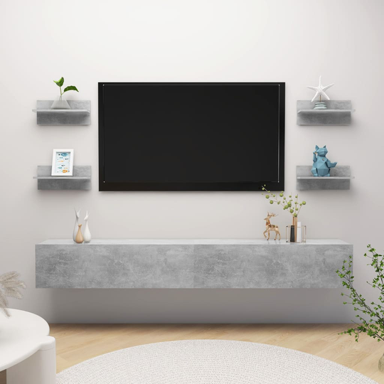 vidaXL Seinähyllyt 4 kpl betoninharmaa 40x11,5x18 cm lastulevy