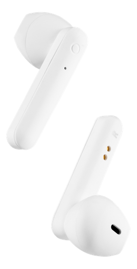 Täyslangattomat Nappikuulokkeet, Semi-in-ear, Latauskotelo, BT 5, Mattavalkoinen