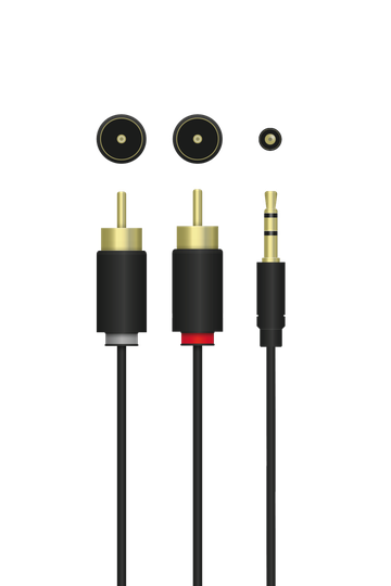 Minijack 3.5mm To Phono Cable For Amplifiers, DVDs And CD-players.